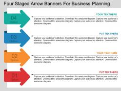 Ik four staged arrow banners for business planning flat powerpoint design