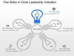 Il five bulbs in circle leadership indication powerpoint template