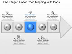 Il five staged linear road mapping with icons powerpoint template