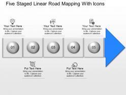 Il five staged linear road mapping with icons powerpoint template