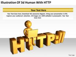 Illustration of 3d human with http ppt graphics icons powerpoint