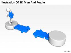 Illustration of 3d man and puzzle ppt graphics icons powerpoint