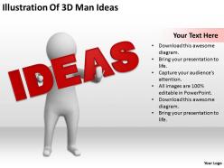 Illustration of 3d man ideas ppt graphics icons powerpoint
