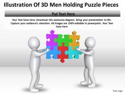 Illustration Of 3D Men Holding Puzzle Pieces Ppt Graphics Icons