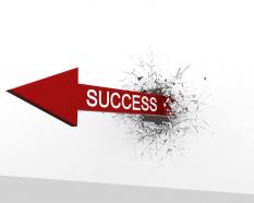 Illustration of arrow with success stock photo