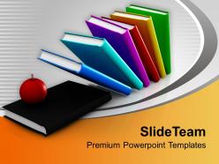 Illustration of books and apple education powerpoint templates ppt themes and graphics 0113