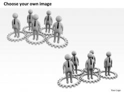 Illustration of business people on gears ppt graphics icons powerpoint