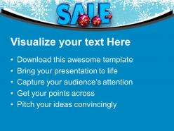 Illustration of christmas sale with xmas balls powerpoint templates ppt themes and graphics 0113