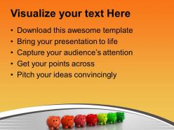 Illustration of colorful piggy banks powerpoint templates ppt themes and graphics 0313