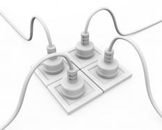 Illustration of electricity plugs stock photo