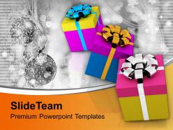 Illustration of gifts with different wrappings design powerpoint templates ppt themes and graphics 0113
