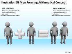 Illustration of men forming arithmetical concept ppt graphics icons powerpoint