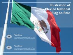 Illustration of mexico national flag on pole