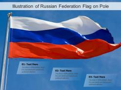 Illustration of russian federation flag on pole