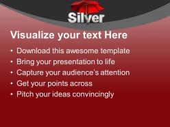 Illustration of silver word under umbrella powerpoint templates ppt themes and graphics 0213