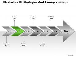 Illustration of strategies and concepts 6 stages powerpoint transformer templates