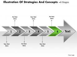 Illustration of strategies and concepts 6 stages powerpoint transformer templates