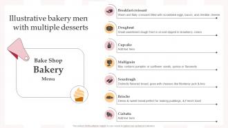 Illustrative Bakery Menu With Multiple Desserts Complete Guide To Advertising Improvement Strategy SS V