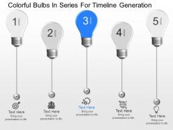 Im five bulbs in series with icons timeline generation powerpoint template
