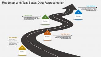 Im roadmap with text boxes data representation flat powerpoint design