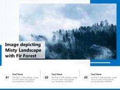 Image depicting misty landscape with fir forest
