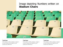 Image depicting numbers written on stadium chairs