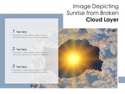 Image depicting sunrise from broken cloud layer