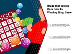 Image highlighting cash prize for winning bingo game
