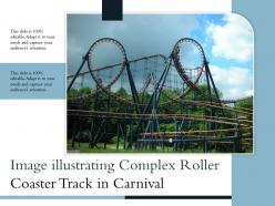 Image illustrating complex roller coaster track in carnival