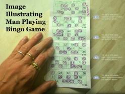 Image illustrating man playing bingo game