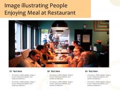 Image illustrating people enjoying meal at restaurant