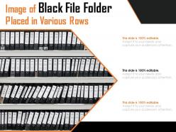Image of black file folder placed in various rows