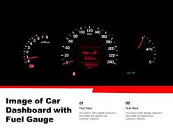 Image of car dashboard with fuel gauge