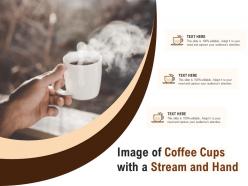 Image of coffee cups with a stream and hand