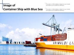Image Of Container Ship With Blue Sea