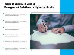 Image Of Employee Writing Management Solutions To Higher Authority