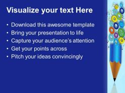 Image of gears powerpoint templates and pencil industrial business ppt theme