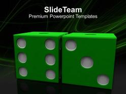 Image Of Green Dices On Grey Backgrounds Powerpoint Templates Ppt Themes And Graphics 0213