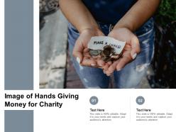 Image of hands giving money for charity