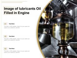 Image of lubricants oil filled in engine