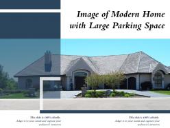 Image of modern home with large parking space
