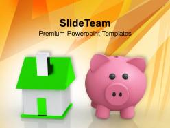 Image of piggy bank with home powerpoint templates ppt backgrounds for slides 0213