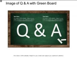 Image of q and a with green board