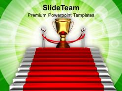 Image Of Stairway To Winner Trophy Powerpoint Templates Ppt Themes And Graphics 0213