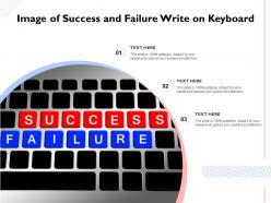 Image of success and failure write on keyboard