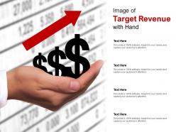 Image of target revenue with hand