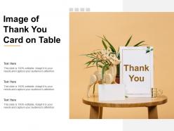 Image Of Thank You Card On Table
