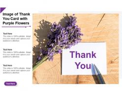 Image of thank you card with purple flowers