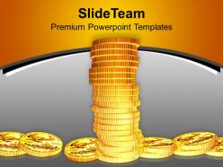 Image of tower made of gold coins powerpoint templates ppt themes and graphics 0213