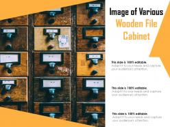 Image of various wooden file cabinet